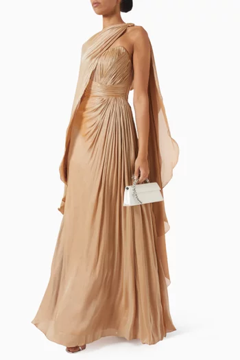 Beverly Draped Gown in Silk-chiffon