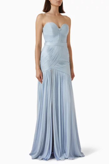 Calista Draped Gown in Silk-tulle