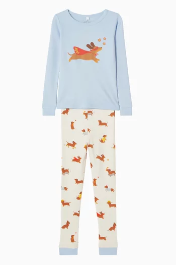 Sausage Dog Pyjama Set in Cotton-blend