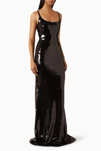 Fitted Sequin Gown