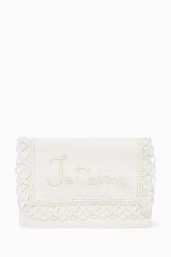 Camarinas Embroidered Jewel Pouch in Linen