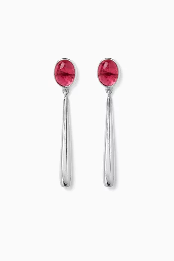 Cousteau Gem Link Earrings in Sterling Silver