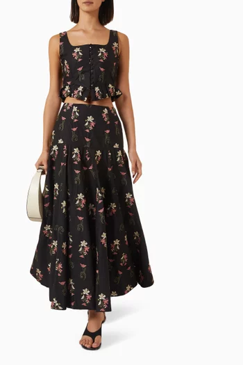 Eslabon Embroidered Crop Top in Cotton