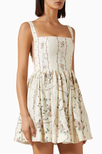 Mielero Navegante Mini Dress in Linen