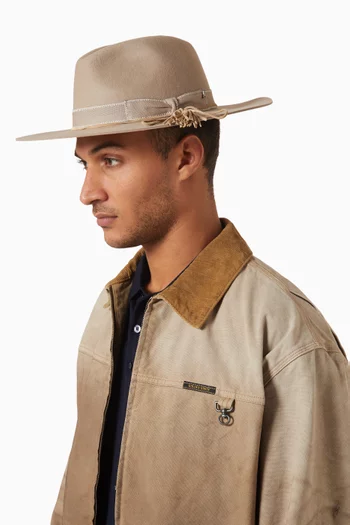 Fedora Flat Brim Hat in Heavy Felt