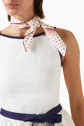 Polka Dot Scarf in Silk Twill