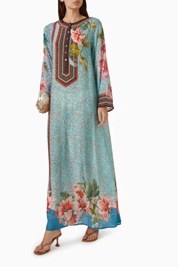 قفطان باقة كريب بمبرج