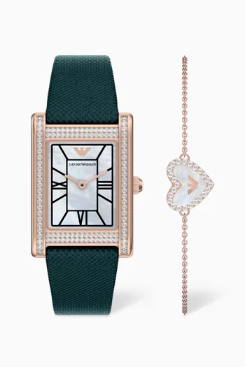 Miyota Crystal Quartz Watch Set, 32mm