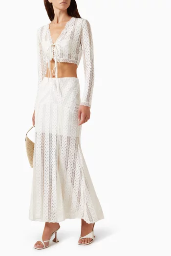 Elya Maxi Skirt in Cotton-blend