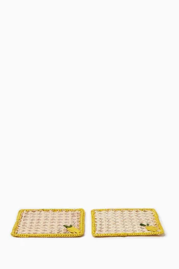 Lemon Squared Coasters, Set of 2