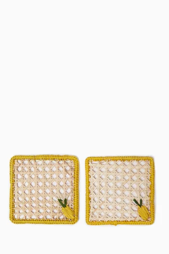 Lemon Squared Coasters, Set of 2