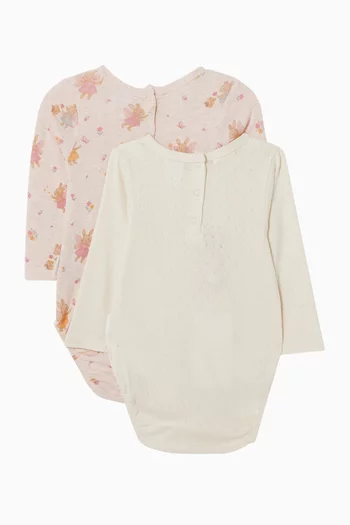 Little Fairies Print Bodysuit , Set of 2