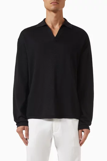 Polo Sweater in Cashmere & Silk