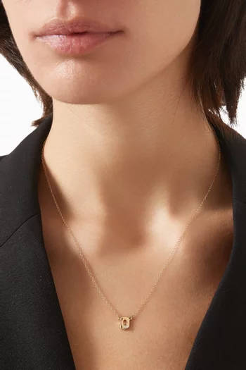 Mini Stellar Letter D Necklace in 14kt Gold