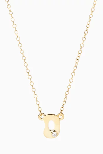 Mini Stellar Letter D Necklace in 14kt Gold
