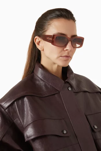 Maxi Triomphe Rectangular Sunglasses in Acetate