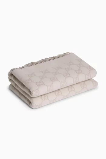Reversible GG Blanket in Wool & Cashmere