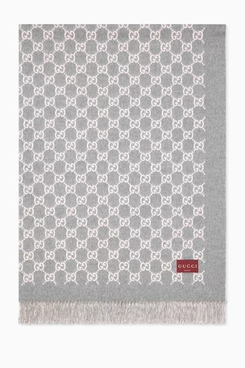 بطانية بوجهين بشعار GG صوف وكشمير