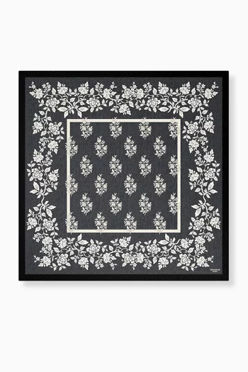 Printed Square Foulard Scarf in Silk-twill