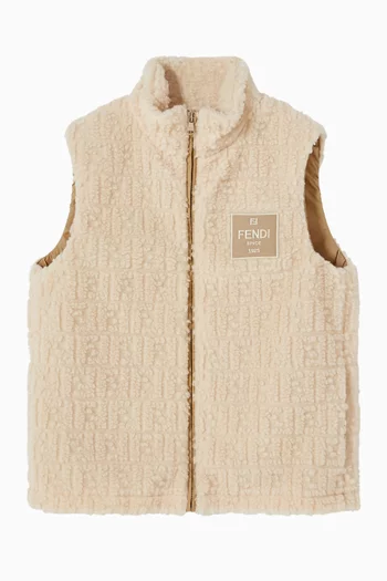 Teddy-Effect Wool Vest