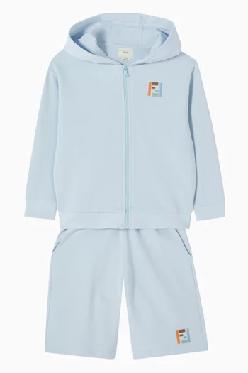 Logo Zip Hoodie in Cotton