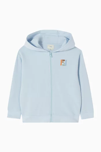 Logo Zip Hoodie in Cotton