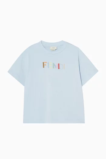 Logo Embroidered T-shirt in Cotton