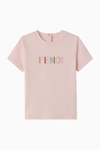 Logo-embroidered T-shirt in Cotton