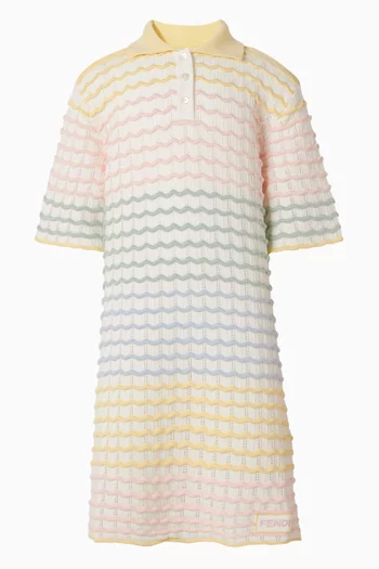 Wave Polo Dress in Cotton-knit