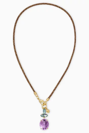 Le Petite Crystal Granita Cord Necklace
