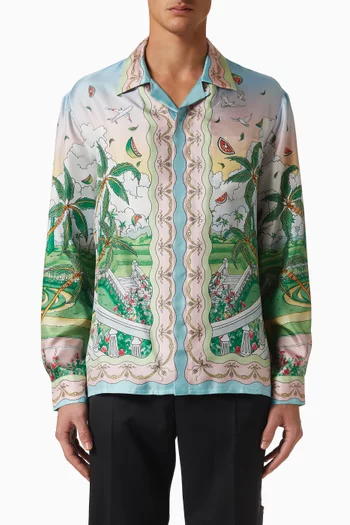 x Ladurée Cuban Shirt in Silk