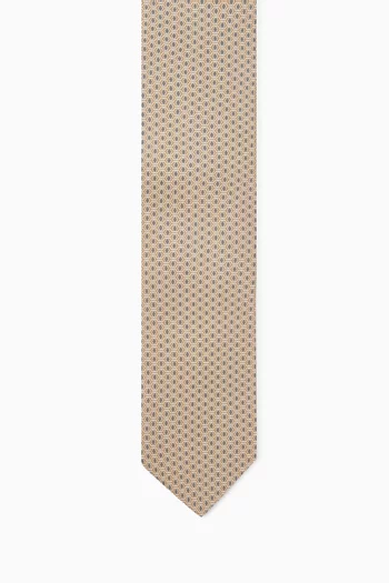 Geometrical Printed Tie in Silk