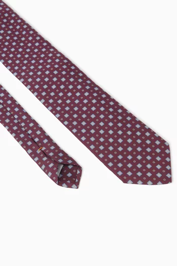 Medallion Floral-print Tie in Silk