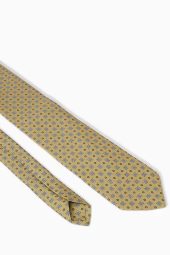 Medallion Floral-print Tie in Silk