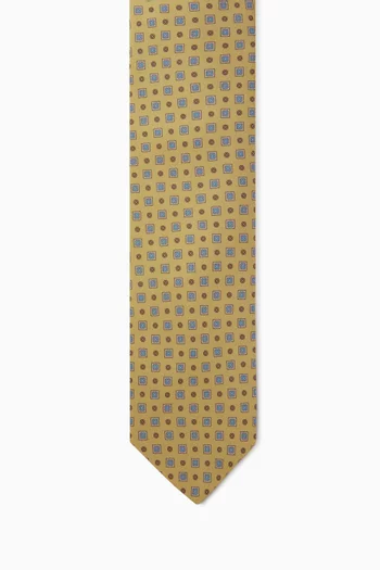 Medallion Floral-print Tie in Silk