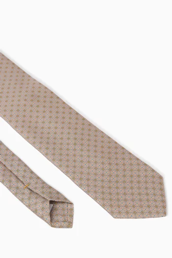 Medallion-print Tie in Silk