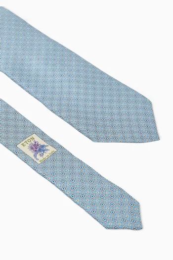 Medallion-print Tie in Silk
