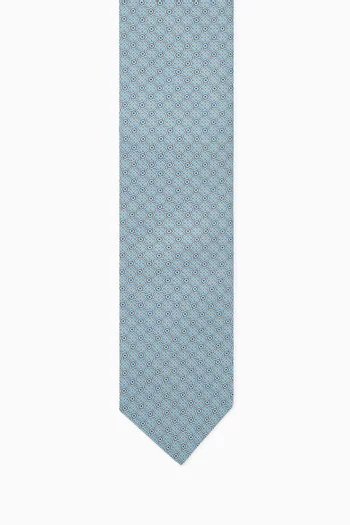 Medallion-print Tie in Silk