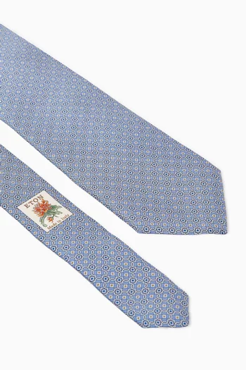 Medallion-print Tie in Silk