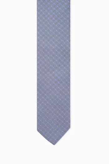 Medallion-print Tie in Silk