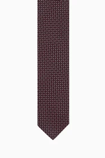 Micro Dot Woven Tie in Silk