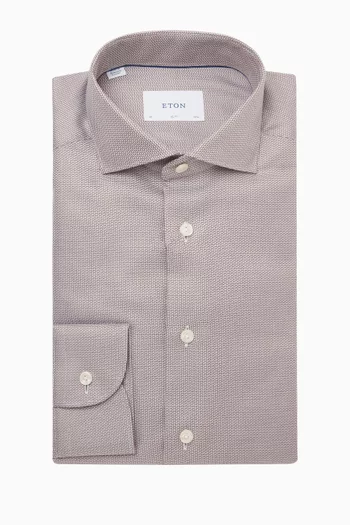 Semi Solid Dobby Shirt in Cotton