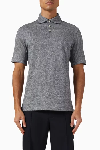 تي شيرت بولو قطن وكتان