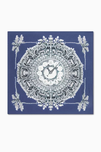 Clock Oxforf Pocket Square in Silk