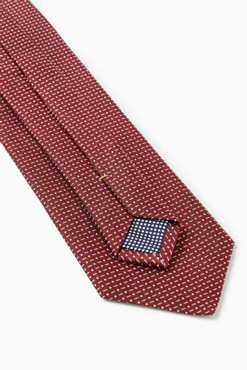 Pin-Dot Woven Tie in Silk