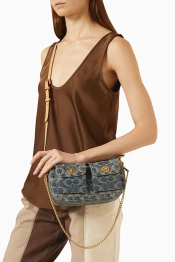 Twin Turnlock Waverly Bag in Signature Cotton Denim