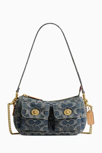 Twin Turnlock Waverly Bag in Signature Cotton Denim
