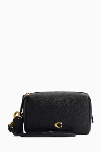 Mini Essential Cosmetic Pouch in Pebbled Leather