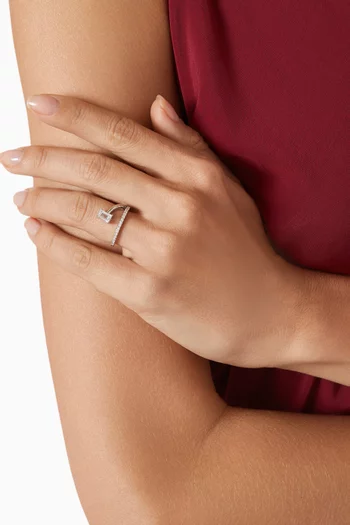 Baguette Pavé CZ Wrap Ring in Rhodium-plated Brass
