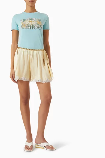 Baby-fit Floral Logo T-shirt in Cotton